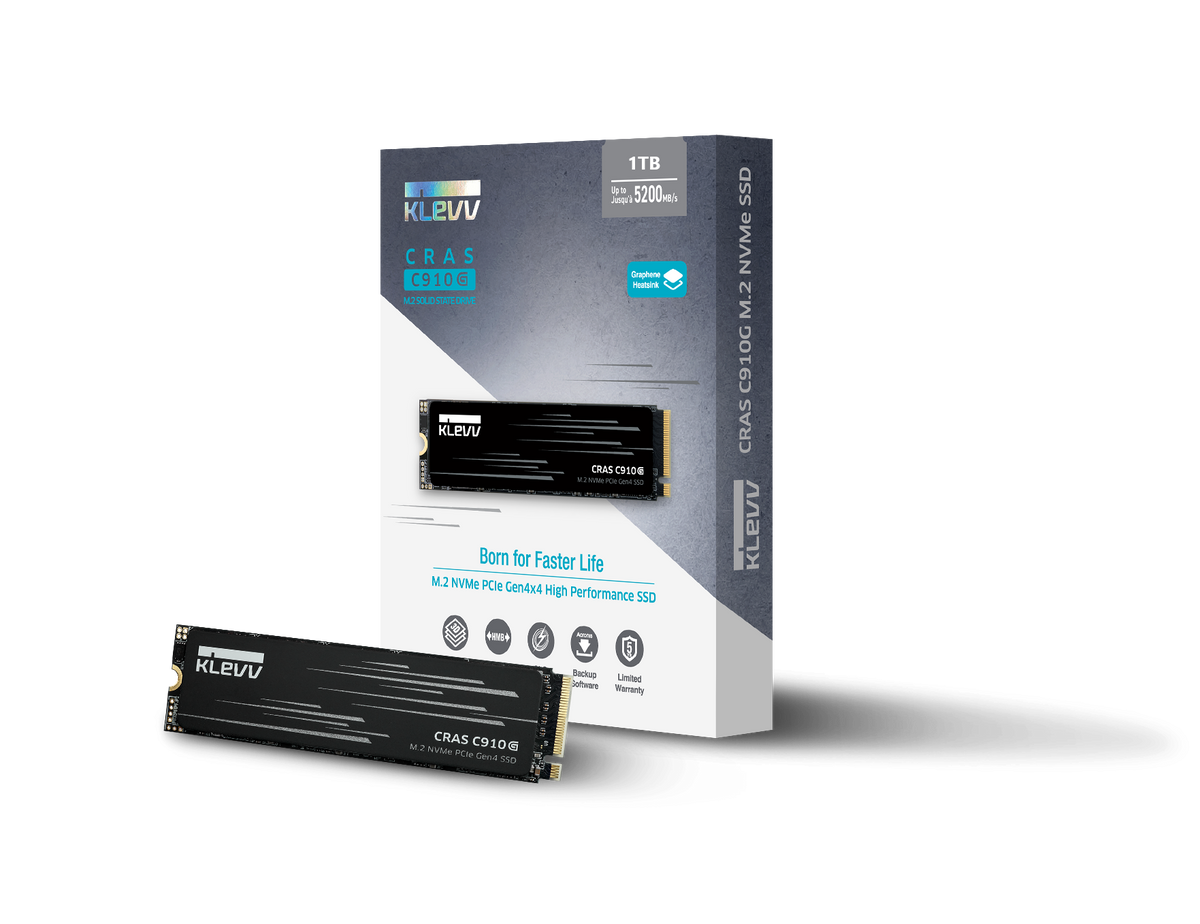 KLEVV CRAS C910G 1TB PCIe M.2 2280 SSD R/W 5000/4800