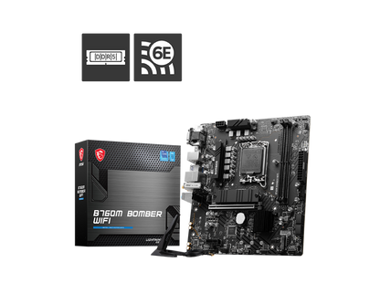 MSI B760M BOMBER WIFI LGA1700 MOTHERBOARD. DDR5