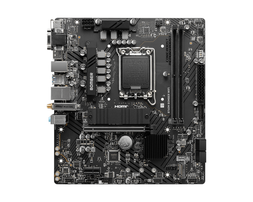 MSI B760M BOMBER WIFI LGA1700 MOTHERBOARD. DDR5