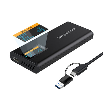 Simplecom SE530 M.2 SSD USB 3.2 Gen 2 Enclosure with SMART LED Screen