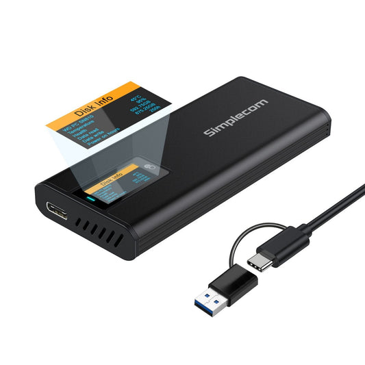 Simplecom SE530 M.2 SSD USB 3.2 Gen 2 Enclosure with SMART LED Screen